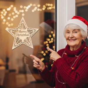 Christmas Door Hanger Template, Merry Christmas Star Round