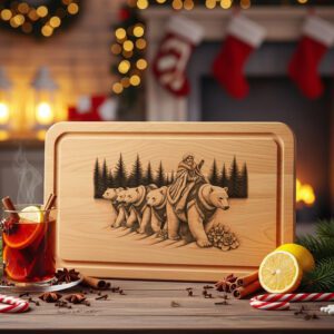 Christmas Laser Engraving File, Ornate Polar Bear Parade
