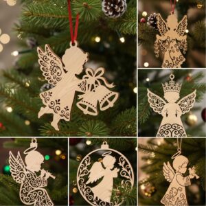 Christmas Laser Ornament Bundle, Angel Tree Decor Set,