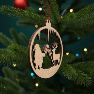 Christmas Ornament Bundle, 8 Funny Santa Reindeer Designs
