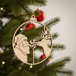 Christmas Ornament Bundle, 8 Funny Santa Reindeer Designs