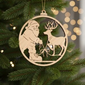 Christmas Ornament Bundle, 8 Funny Santa Reindeer Designs