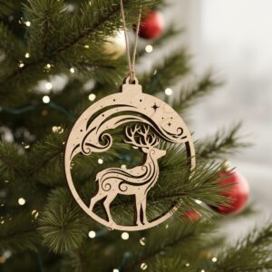 Christmas Ornament Bundle for Glowforge, Santa and Reindeer