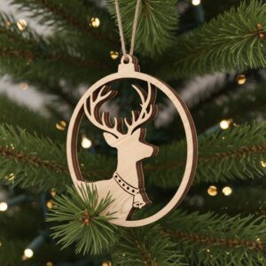 Christmas Ornament Bundle, Reindeer Designs, Laser File for