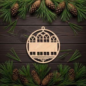 Christmas Ornament Digital Design, Architectural Window Theme, Personalized