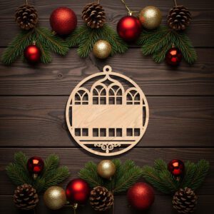 Christmas Ornament Digital Design, Architectural Window Theme, Personalized