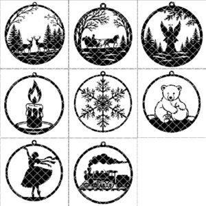 Christmas Ornaments Bundle, Laser Files for Holiday Decor,