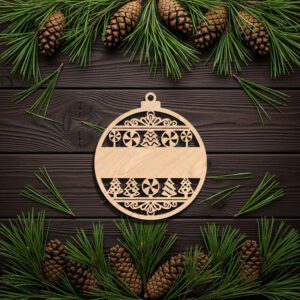 Custom Ornament Template, Christmas Laser Design, Blank Name