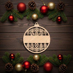 Custom Ornament Template, Christmas Laser Design, Blank Name