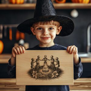 Dancing Skeletons Halloween Charcuterie Board, Laser Engraving File