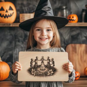 Dancing Skeletons Halloween Charcuterie Board, Laser Engraving File