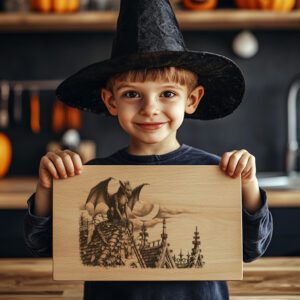 Gothic Gargoyle Halloween Laser Engraving File, Charcuterie Board