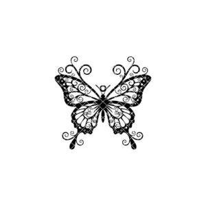 Halloween Butterfly Ornament, Spooky Laser Art Vector for