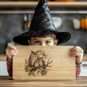 Halloween Charcuterie Board File, Laser Engraved Owls on
