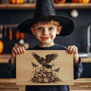 Halloween Charcuterie Board Laser Engraving File, Creepy Clockwork
