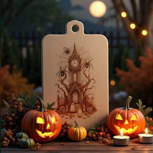 Halloween Charcuterie Board Laser Engraving File, Enchanted Spider