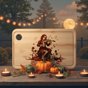 Halloween Charcuterie Board Laser Engraving File, Gothic Violinist,