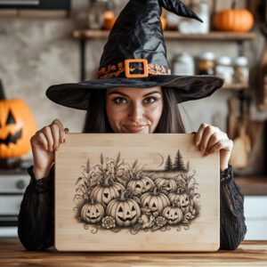 Halloween Charcuterie Board Laser Engraving File, Pumpkin Patch