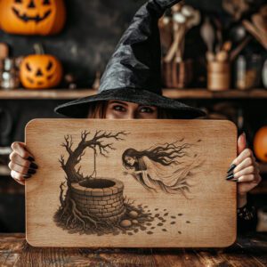 Halloween Charcuterie Board Laser Engraving File, Spooky Banshee