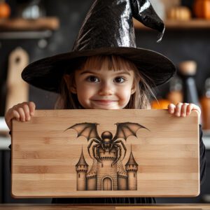 Halloween Charcuterie Board Laser File, Bat Spider Castle,