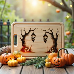 Halloween Charcuterie Board Laser File, Moonlit Bat Lanterns,