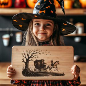 Halloween Charcuterie Board Laser File, Phantom Carriage Ride
