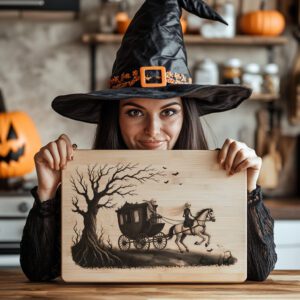 Halloween Charcuterie Board Laser File, Phantom Carriage Ride