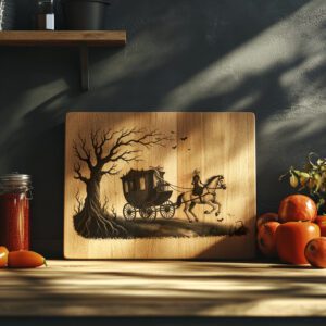 Halloween Charcuterie Board Laser File, Phantom Carriage Ride