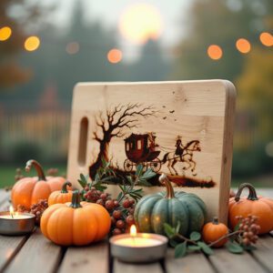 Halloween Charcuterie Board Laser File, Phantom Carriage Ride