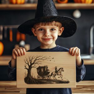 Halloween Charcuterie Board Laser File, Phantom Carriage Ride