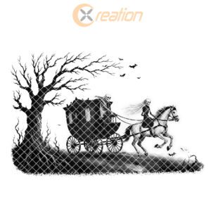 Halloween Charcuterie Board Laser File, Phantom Carriage Ride
