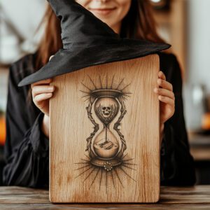 Halloween Charcuterie Board Laser File, Spiderweb Hourglass Engraving,