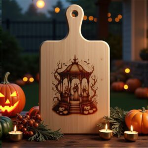 Halloween Charcuterie Board Laser File, Spooky Musicians, Moonlit