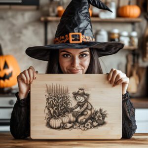 Halloween Charcuterie Laser File, Scarecrow Pumpkin Board, Spooky