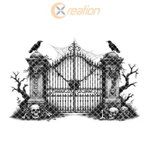 Halloween Laser Engraving File, Cemetery Gate Charcuterie Board,