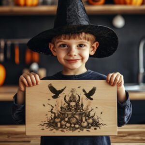Halloween Laser Engraving File for Charcuterie Board, Gothic