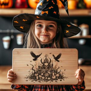 Halloween Laser Engraving File for Charcuterie Board, Gothic