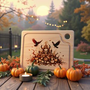 Halloween Laser Engraving File for Charcuterie Board, Gothic