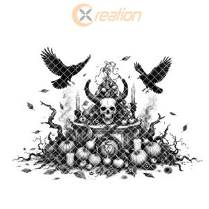Halloween Laser Engraving File for Charcuterie Board, Gothic
