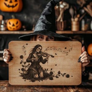 Halloween Laser Engraving File, Gothic Cursed Violinist Art