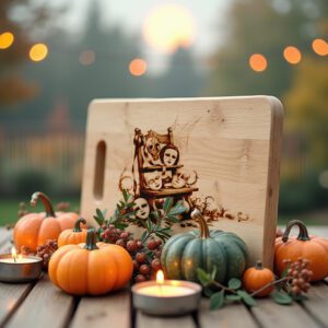 Halloween Laser Engraving File, Spooky Charcuterie Board, Carnival