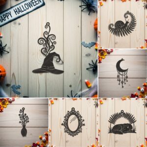 Halloween Ornament Bundle, 9 Spooky Designs for Laser