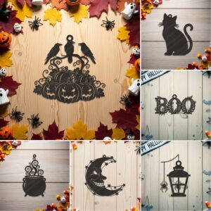 Halloween Ornament Bundle, 9 Spooky Laser Files for