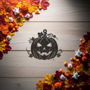 Halloween Ornament Laser File, Pumpkin Carving Decor, Black