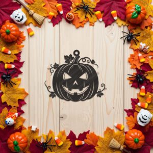 Halloween Ornament Laser File, Pumpkin Carving Decor, Black