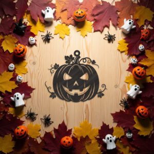 Halloween Ornament Laser File, Pumpkin Carving Decor, Black