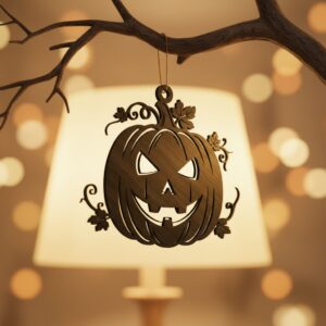 Halloween Ornament Laser File, Pumpkin Carving Decor, Black