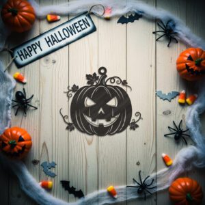 Halloween Ornament Laser File, Pumpkin Carving Decor, Black