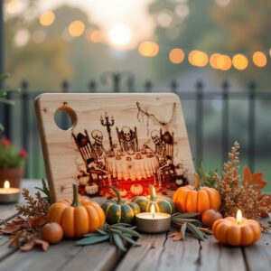 Halloween Skeleton Tea Party Laser Engraving File, Charcuterie