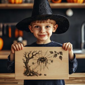 Halloween Spider Web Laser Engraving File, Spooky Charcuterie
